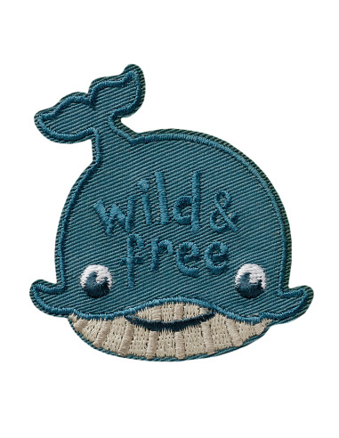 Applikation, Patch, Bügelbild: Wal Wild & Free