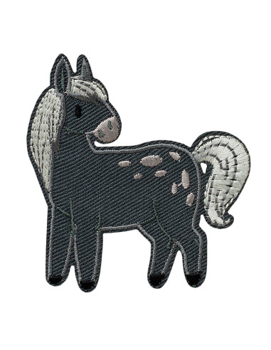 Appliques, Patch, Écusson thermocollant : Cheval gris