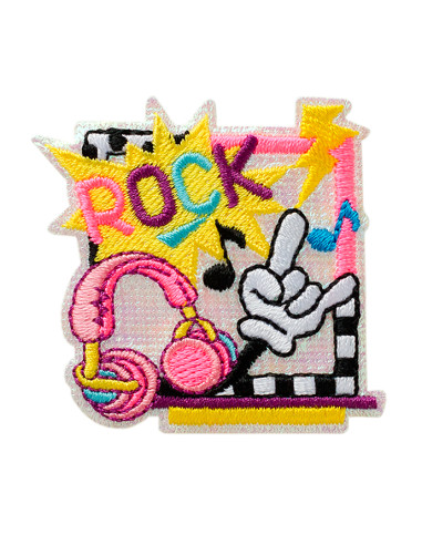 Applikation,Patch,Aufbügler: Rock Neon