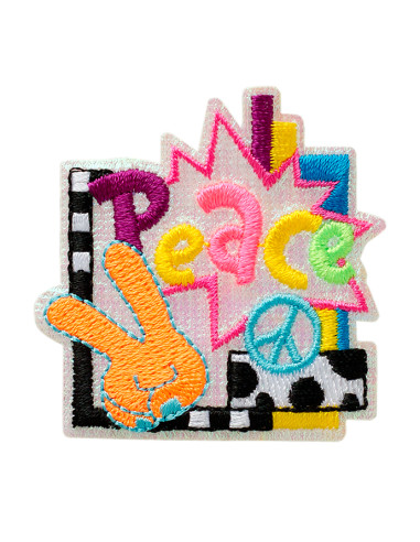 Applikation,Patch,Aufbügler: Peace Neon