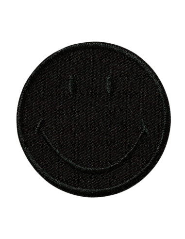 Appliques, Patch, Écusson thermocollant: Smiley© noir