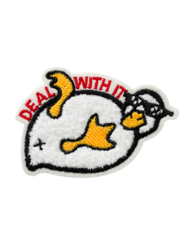 Applikation, Patch, Bügelbild: Deal with it Ente