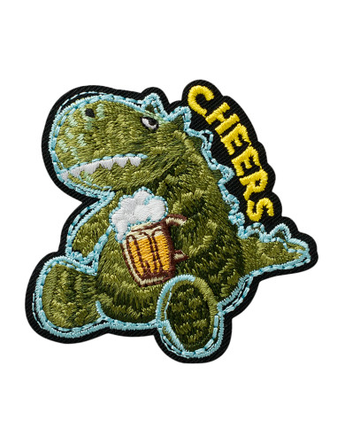 Applikation, Patch, Bügelbild: Dino Cheers