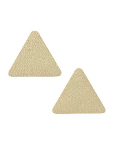 Application, Patch: Triangles en cuir beige 2 pcs.