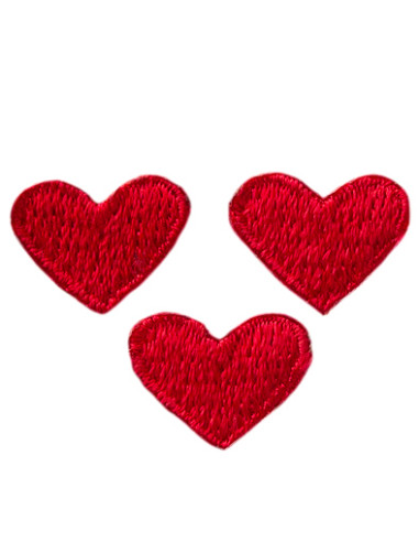 Application, Patch: Coeur rouge 3 pcs