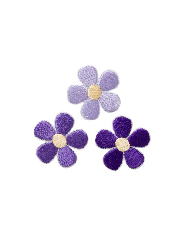 Appliques, Patch, Écusson thermocollant : Set Fleurs Lilas