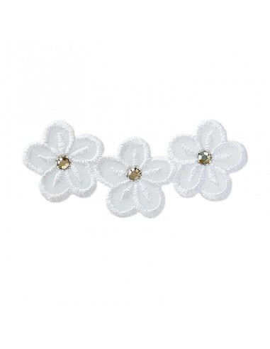 Application, Patch: Fleurs blanches avec strass