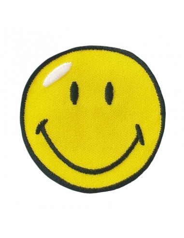 Applicatie, patch, Iron-on: Smiley© geel