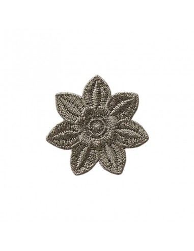 Appliques, Patch, Écusson thermocollant : Fleur gris