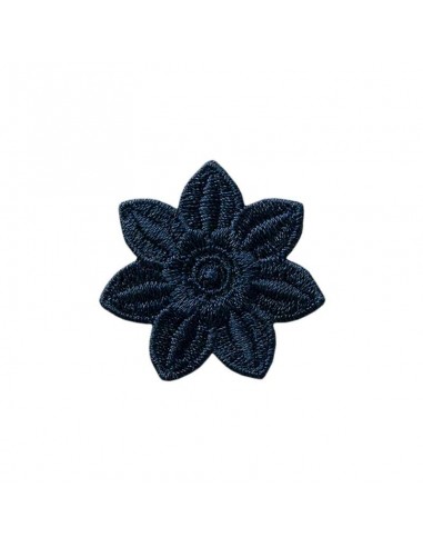 Applicatie, Patch, Strijkapplicatie: Bloem donkerblauw