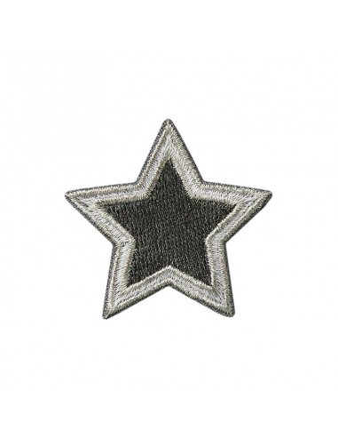 Appliques, Patch, Écusson thermocollant: Étoile argent/gris