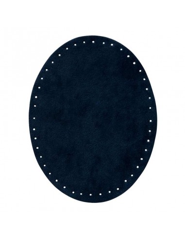 Patch en daim imitation bleu foncé, 1 paire