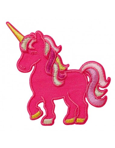 Appliques, Patch, Écusson thermocollant : Licorne rose