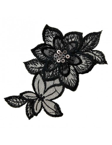 Application,Patch: Ornement floral noir