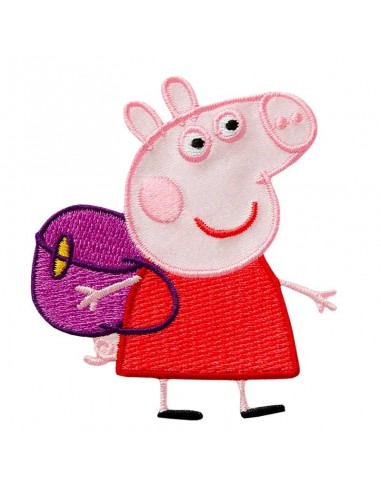 Appliqué, Patch, Iron-on: Peppa Pig© met rugzak