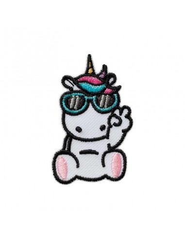 Appliques, Patch, Écusson thermocollant : Licorne avec des lunettes