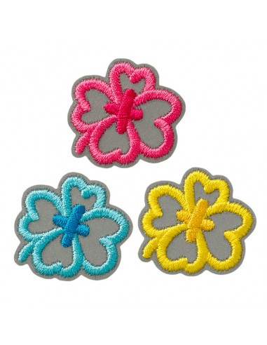 Appliqué, Patch, Iron-on: Reflex Bloemen 3 stuks.