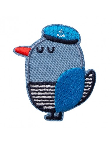 Appliques, Patch, Écusson thermocollant: Mouette marinière bleue