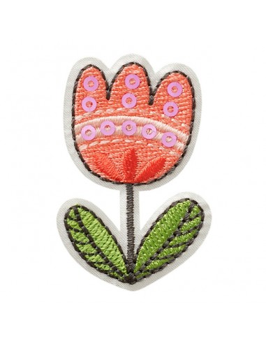 Appliqué, Patch, Iron-on: Tulp met lovertjes