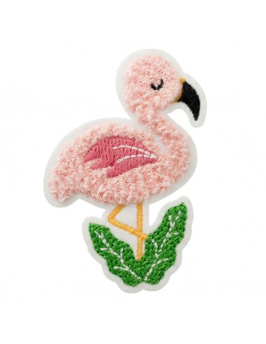 Applikation,Patch,Aufbügler: Flamingo flauschig