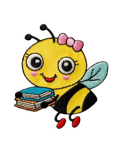 Application,Patch,Repassant : Abeille avec livres