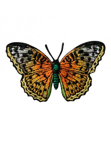 Applikation,Patch,Aufbügler: Schmetterling Orange Glitzer