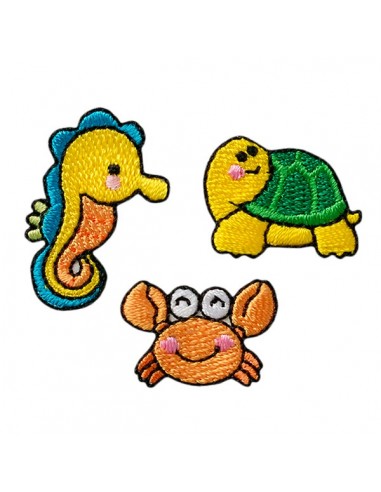 Appliques, Patch, Écusson thermocollant : Animaux aquatiques 3 pcs.