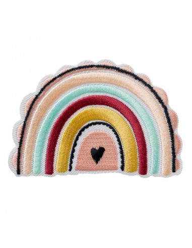 Appliqué, Patch, Iron-on: Regenboog met hart