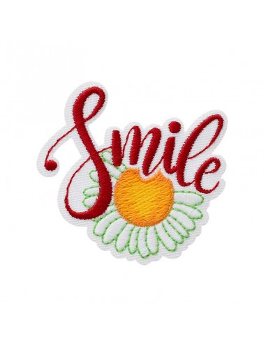 Applikation,Patch,Aufbügler: Recycl-Patch Blume Smile