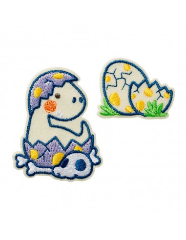 Appliques, Patch, Écusson thermocollant : Set Dino 2pcs. bleu