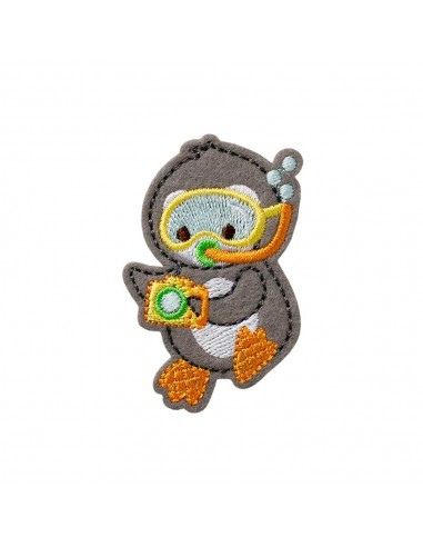 Appliques, Patch, Écusson thermocollant : Plongeur pingouin