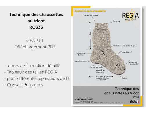 Technique des chaussettes au tricot R0333